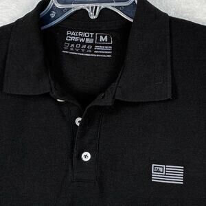Patriot Crew Mens M Black 1776 Embroidered Polo Shirt Veteran Military Tactical